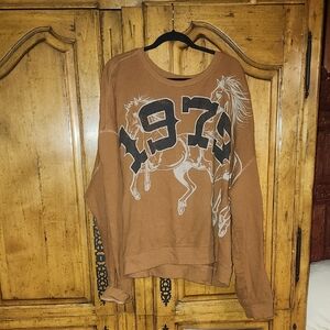 Anthropologie Pilco Oversized Graphic Sweatshirt 3x Worn Once
